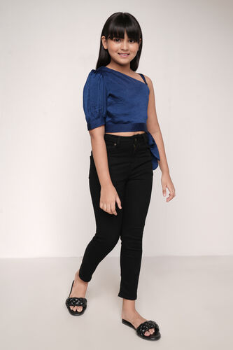 Navy Blue Solid Straight Top, Navy Blue, image 2